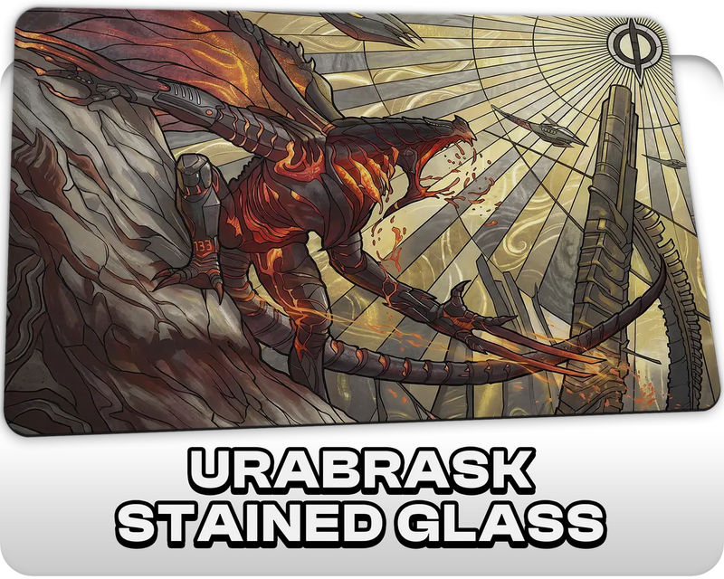 Urabrask Stained Glass | DeckTutors Playmat | 14x24" / 35x60cm