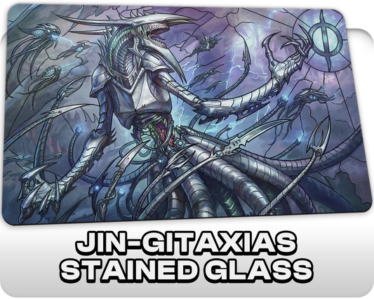 Jin-Gitaxias Stained Glass | DeckTutors Playmat | 14x24" / 35x60cm